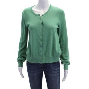 Repeat Womens Long Sleeves Button Down Cardigan Sweater Green Size EUR 36